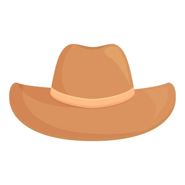 Vetor Desenho Animado Chapéu Cowboy Couro Traje Ocidental Velho Americano — Vetor de Stock