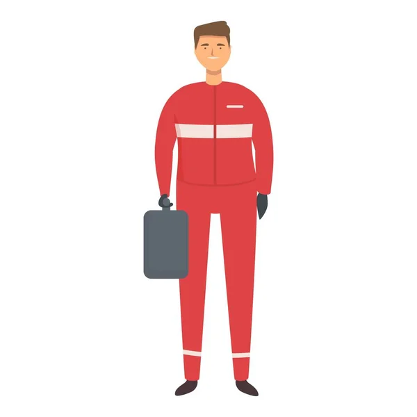 Racing Team Man Icon Cartoon Vector Race Driver Auto Stop — Stock Vector
