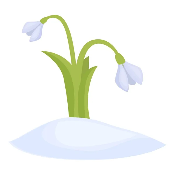 Зимовий Снігопад Значок Мультиплікаційний Вектор Весняна Квітка Розквіт Пелюсток — стоковий вектор