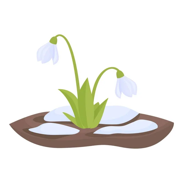 Icono Rama Nieve Vector Dibujos Animados Flor Primavera Flora Pétala — Vector de stock
