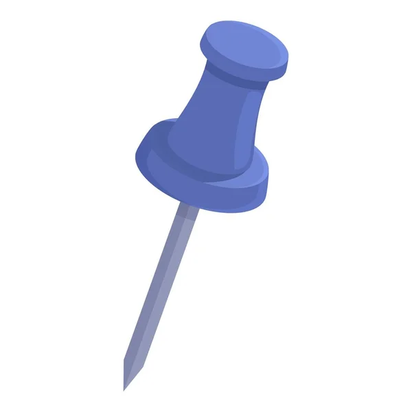 Blauer Push Pin Symbol Cartoon Vektor Papiertaste Büroklammer — Stockvektor