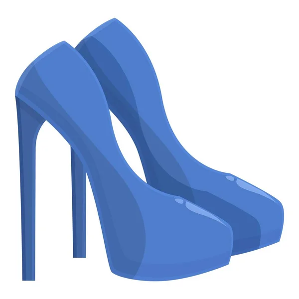 Scarpe Blu Tacchi Alti Icona Vettore Cartone Animato Moda Donna — Vettoriale Stock