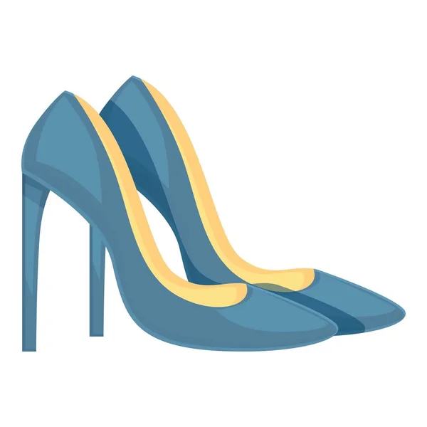 クラシックなブルーのハイヒールの靴のアイコン漫画のベクトル 女性のファッション 人物像 — ストックベクタ
