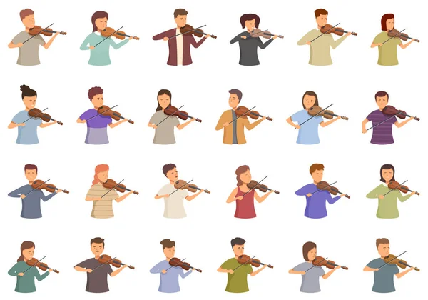 Εικονίδια Μαθημάτων Βιολιού Θέτουν Διάνυσμα Κινουμένων Σχεδίων Μουσική Σχολική Τάξη — Διανυσματικό Αρχείο