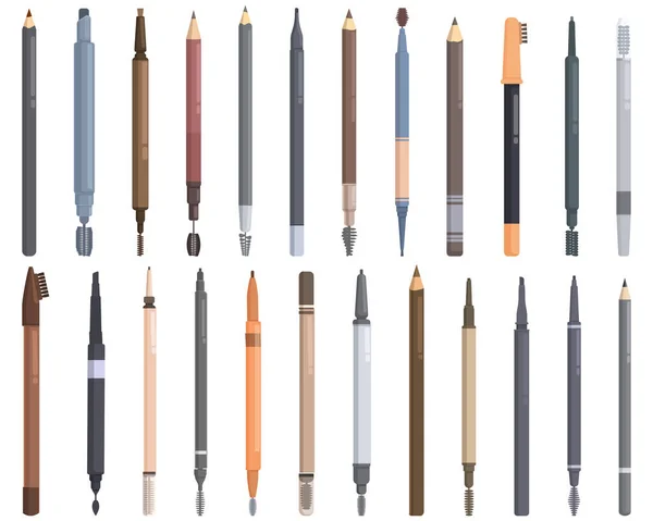 Brow Pencil Набор Карикатур Сделай Спа Косметическая Кисть — стоковый вектор