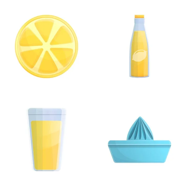 Limonade Macht Symbole Setzen Cartoon Vektor Frische Limonade Gesunder Lebensstil — Stockvektor