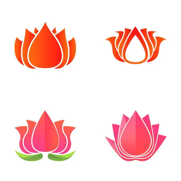 Red Tulip Icons Set Cartoon Vector Spring Flower Nature Flora — Stock Vector