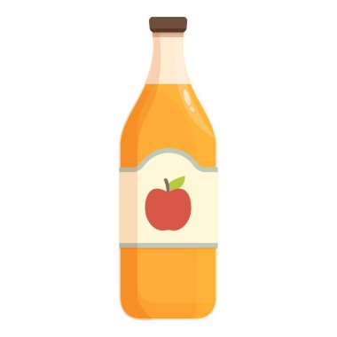 Apple cider shop bottle icon cartoon vector. Kitchen cocktail. Farm wine clipart