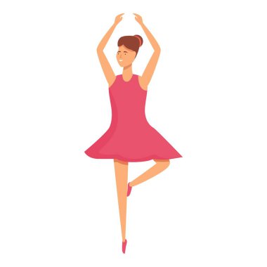 Okul balerin dans ikonu çizgi film vektörü. Aktivite hareketi. Eğlence sporu sağlıklı