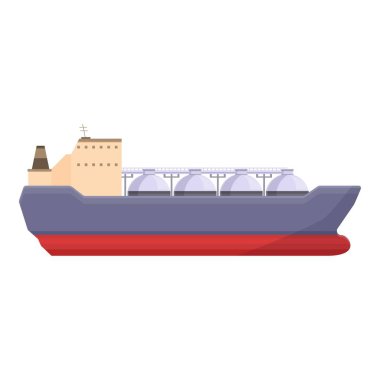 Petrol gemisi ikon karikatür vektörü. Denizci kamyonu. Deniz terminal portu