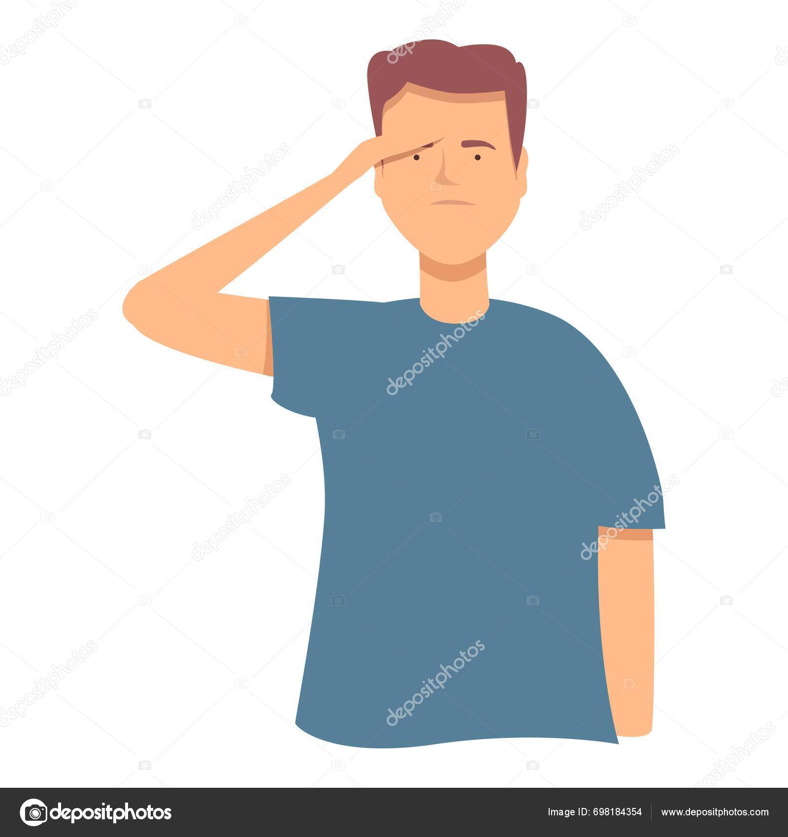 Man Partly Care Eye Icon Cartoon Vector Braille Blind Service Stock