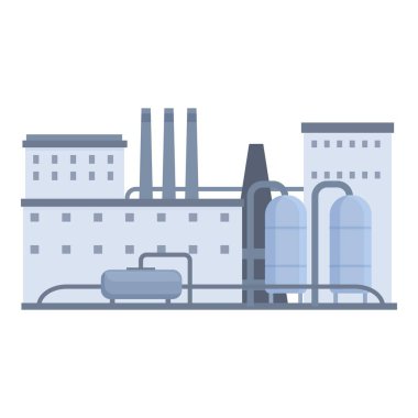 Gas production factory icon cartoon vector. Energy sector metal. Refining facility clipart