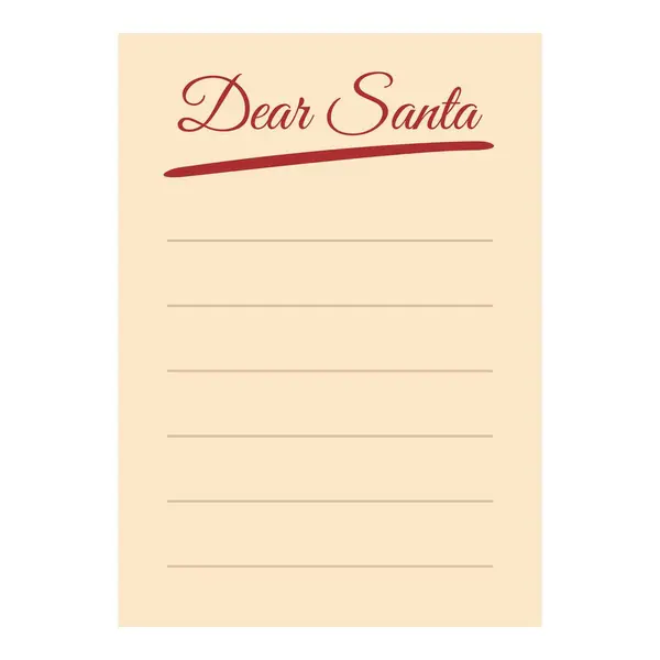 Dear Santa Wish List Icon Cartoon Vector Holiday Winter Xmas — Stock Vector
