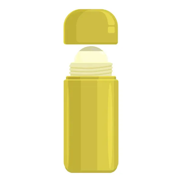 Pequeño Vector Dibujos Animados Icono Desodorante Portátil Cuidado Piel Femenina — Vector de stock