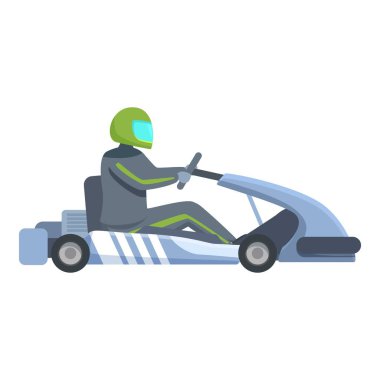 Speed drive eğlenceli karikatür vektörü. Karting sporu. Hareket aktarımı