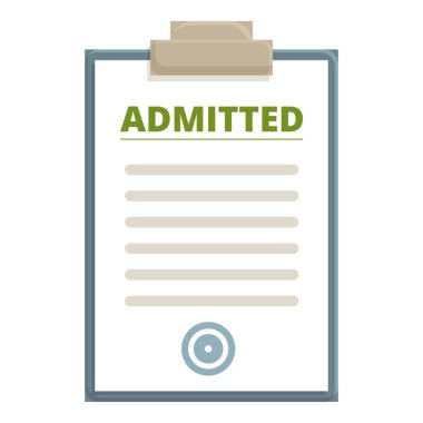 Graphic representation of a patient admittance form on a clipboard, ideal for healthcare themes clipart