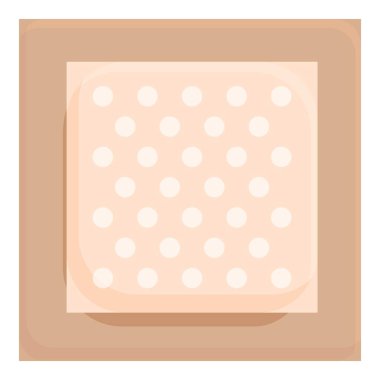Bej bir arka planda izole edilmiş noktalı bir bandajın grafiksel çizimi