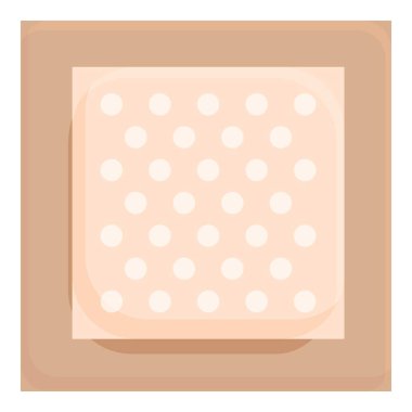 Graphic illustration of an adhesive bandage with a dotted pattern isolated on a beige backdrop clipart