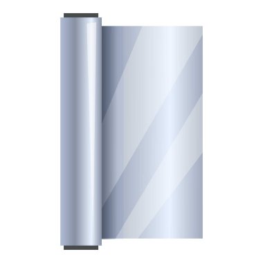 Shiny aluminum foil roll isolated on a white background, useful for kitchen and packaging needs clipart
