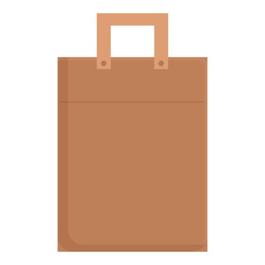 Flat vector illustration of an empty brown paper bag for shopping or groceries clipart