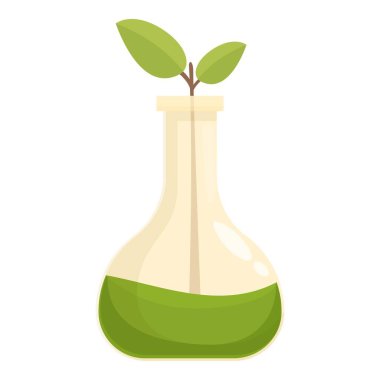 Illustration of ecofriendly science concept with sustainable development, environmental protection, and renewable technology in a laboratory setting using glassware, beakers, and flasks clipart
