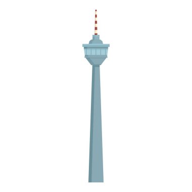 Uzun ve modern telekomünikasyon kulesi tepesinde bir anten ile yüksek duruyor.
