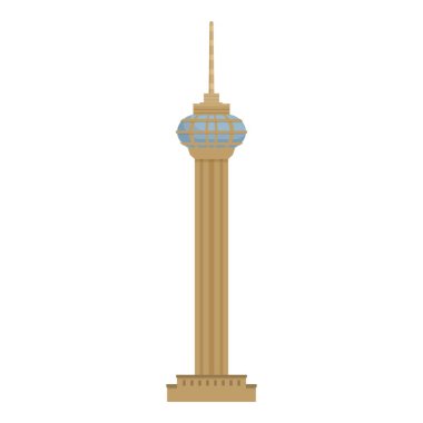 Modern bir telekomünikasyon kulesinin, modern mimari ve kentsel bağlantıyı vurgulayan bir gözlem güvertesinin çizimi