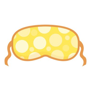 Yellow sleep mask with circles, helping achieve good night sleep and wake up fresh clipart