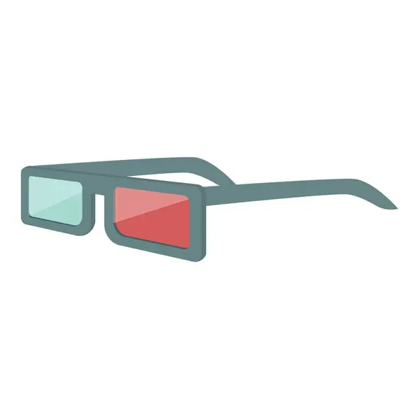 stock vector Side view of 3d glasses with one red lens and one cyan lens, creating the illusion of depth