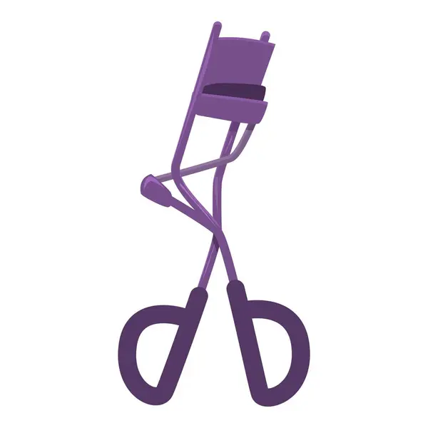 stock vector Purple eyelash curler standing upright, emphasizing its role in a makeup routine