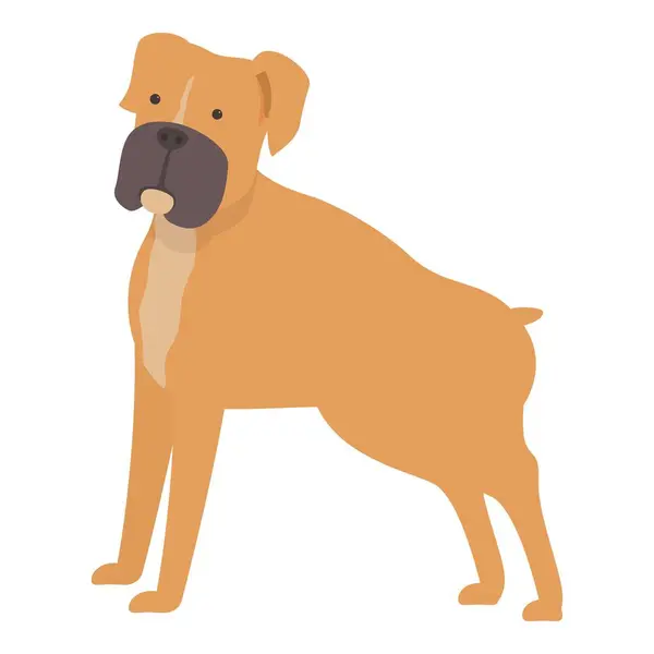 stock vector Illustration of a brown boxer dog standing with its legs apart