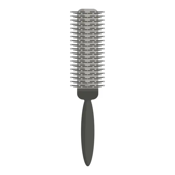 stock vector Round hairbrush with a black handle for professional hairdressing, isolated on a white background