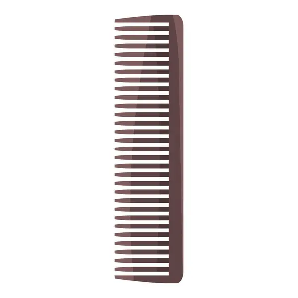 stock vector Brown plastic hair comb is standing upright, its teeth are long and closely spaced