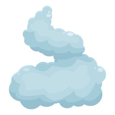 İki numarayı oluşturan mavi bir duman bulutunun karikatür çizimi