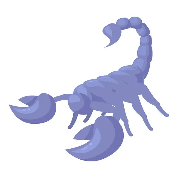 stock vector Blue scorpion standing in attacking position, ready to strike with its claws and tail