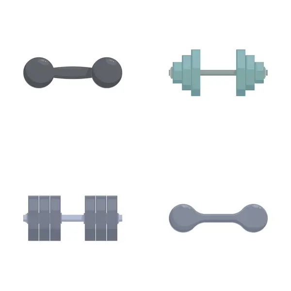 stock vector Collection of different styles of dumbbells and barbells, ideal for fitnessrelated content