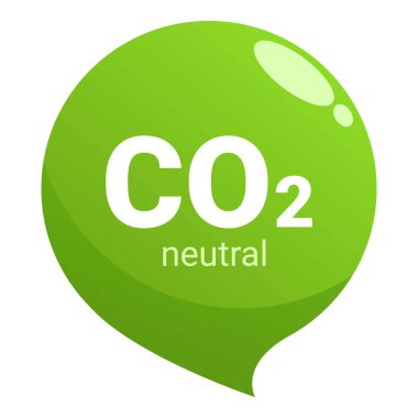 Yeşil parlak konuşma balonu CO2 nötr konseptini gösteriyor