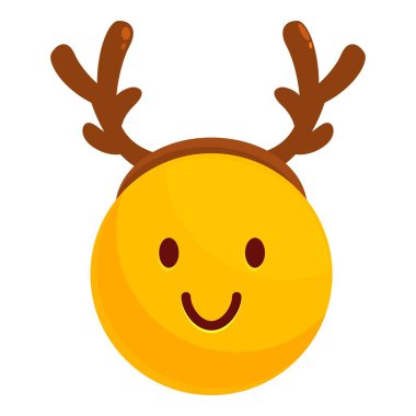 Neşeli emoji sportmen ren geyiği boynuzları, Noel 'in neşeli ruhunu yakalıyor.