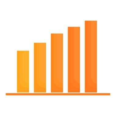 Basit turuncu çizelge beyaz arkaplanda pozitif büyüme gösteriyor