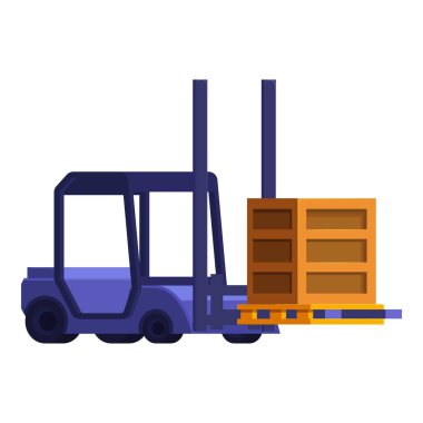 Forklift, bir paletin üzerine yerleştirilmiş ahşap bir kutuyu kaldırmaktır. Depoda özenle çalışmaktır.