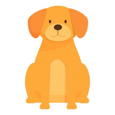 Adorable cartoon dog with big brown eyes sitting patiently clipart