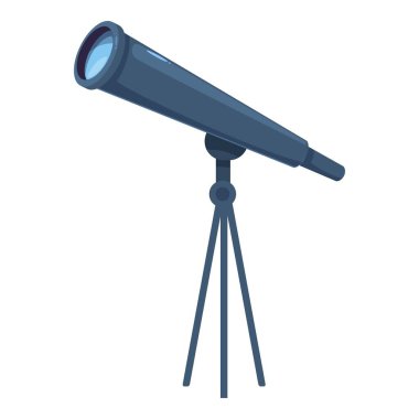 Telescope is standing on a tripod, ready for astronomical observations clipart