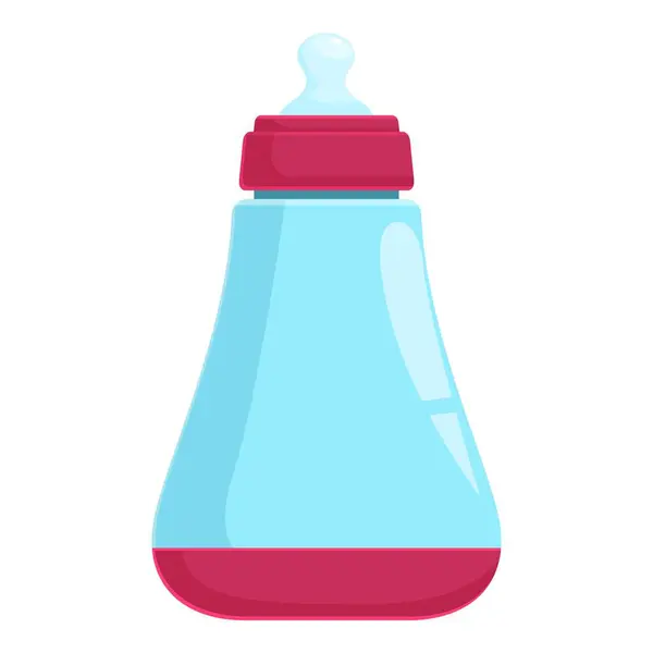 stock vector Blue baby bottle filled with pink milk, essential for nourishing and satisfying the dietary needs of infants