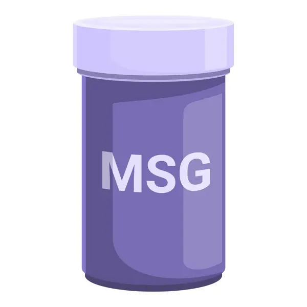 stock vector Purple jar containing msg, a common flavor enhancer used in many cuisines