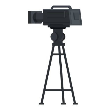 Tripod üzerindeki profesyonel dijital video kamera video içeriğini kaydediyor