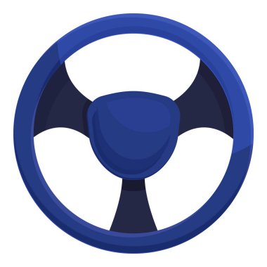 Blue steering wheel isolated on a white background, essential component for controlling direction and maneuvering clipart