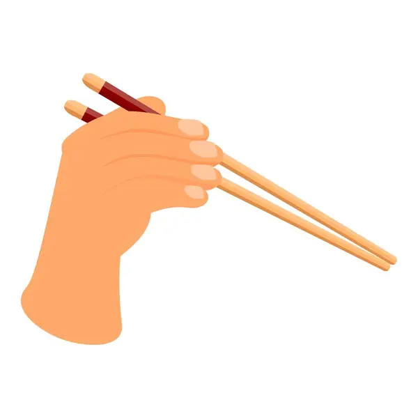 stock vector Hand is holding a pair of chopsticks, ready to enjoy a delicious asian meal