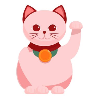 Pembe şanslı kedi patisini kaldırıyor. Geleneksel Japon heykelciğinin şans ve servet getirdiğine inanılır.