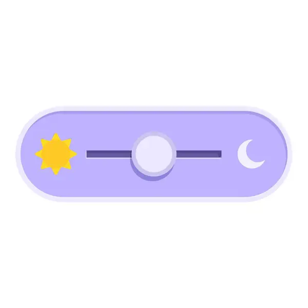 stock vector Toggle switch changing from day to night, symbolizing light and dark modes in user interface design