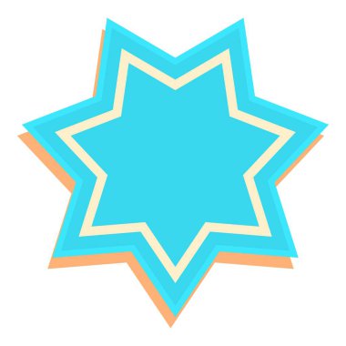 Blue layered star with a white outline is bringing up memories of long summer days clipart